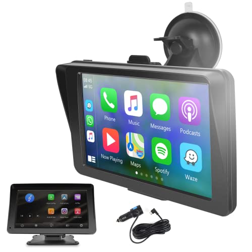 Tragbarer Apple Carplay Bildschirm, Wireless Android Auto, Display AirPlay/Mirror Link Car Multimedia Player Bluetooth Freisprecheinrichtung 7 Zoll Touchscreen Autoradio Empfänger FM, Support AUX/TF von Hodozzy