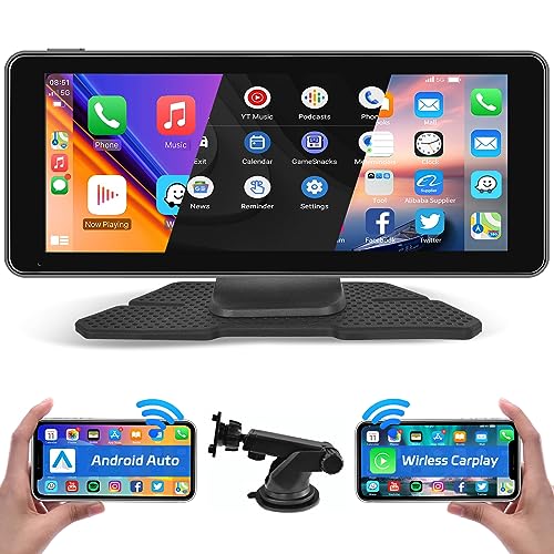 Tragbares Autoradio Wireless Apple Carplay Android Auto Mirror Link, 6,86-Zoll-Touchscreen-Display Bildschirm im Dash Multimedia-Player Bluetooth-Freisprecheinrichtung, FM, AUX, TF Audio-Empfänger von Hodozzy