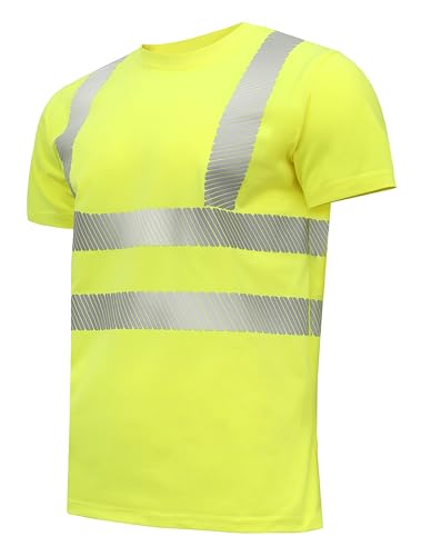 Högert Technik - JURAL II Warnschutz Polycotton-T-Shirt gelb M (50) | Warnweste Reflektierend Warnweste Atmungsaktiv Leicht Kurzarmshirt Kurzarm Arbeitskleidung Sichtbarkeit Hemden von Högert Technik