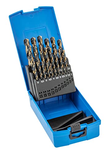 Högert Technik - Metallbohrer-Set 25 tlg. - Bohrerset zum Bohren von Löchern in Stahl, Gusseisen, Nichteisenmetallen und gehärteten Kunststoffen - Aus HSS-Stahl - Norm DIN 338 Högert Technik - Metallbohrer-Set 25 tlg. - Bohrerset zum Bohren von Löchern in Stahl, Gusseisen, Nichteisenmetallen und gehärteten Kunststoffen - Aus HSS-Stahl - Norm DIN 338 von Högert Technik