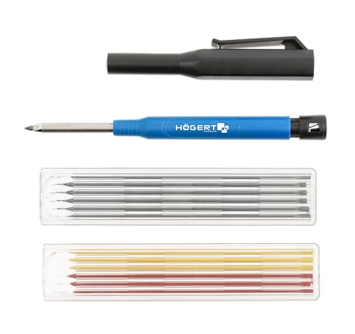 Högert Technik - Minenstift | Druckbleistift Grip | Automatik-Bleistift | 6 Schreibfedern HB von Högert Technik