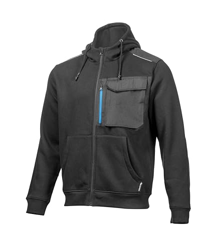 Högert Technik - THEO Kapuzenpulli schwarz L (52) | Herren Kapuzenpullover Workwear Hoodie Kapuzenpulli Sweatshirt | 3 Taschen | Oxford 600D-Verstärkungen | Gestrickt 65% Baumwolle 35% Polyester von Högert Technik