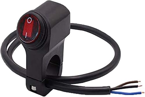 12V Schwarzer Motorrad Schalter Lenkerschalter Wasserdichter Scheinwerfer mit Kontrollleuchte von Hoembpn