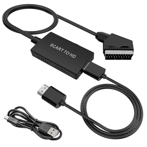 Hoembpn Scart auf HDMI Konverter Adapter, mit HDMI und Scart Kabel + USB-Netzteil, 1080P/720P HD Video Audio Wandler für HDTV/DVD/PS3/Xbox/VHS Hoembpn Scart auf HDMI Konverter Adapter, mit HDMI und Scart Kabel + USB-Netzteil, 1080P/720P HD Video Audio Wandler für HDTV/DVD/PS3/Xbox/VHS von Hoembpn