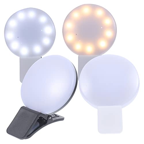 Hoement 4 Stück Selfie Fülllicht, Tragbare USB Nachtlampe, Clip On Kappenlicht, LED Licht Für Handtaschen, Wiederaufladbare Mini Taschenlampe, Geldbörsenlicht, Clip On Taschenlampe, LED von Hoement