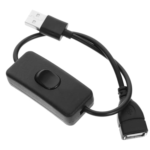Hoement USB Verlängerungskabel 4 Stück Stromkabel/aus Funktion Passend Für Schreibtischlampen Schwarz von Hoement