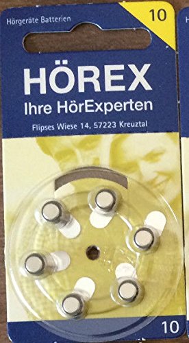 Hörgeräte Batterien Größe 10er 6 Stück Hörgeräte Batterien Größe 10er 6 Stück von Hörex