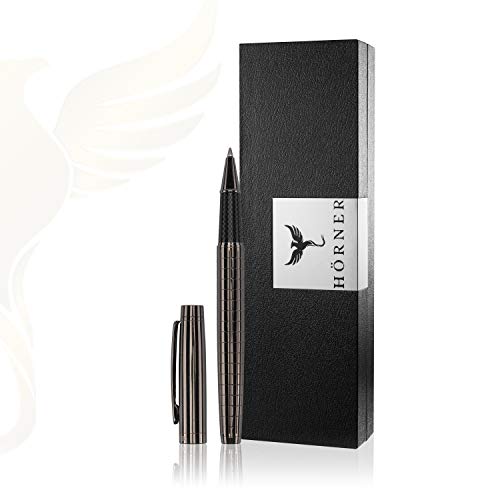 Hörner URBAN - Hochwertiger Tintenroller I Premium Geschenkbox I Schreibfarbe Schwarz 0,7 mm I Wechselbare Mine I Aus Metall I Ergonomisches edles Design I Stift für Männer und Frauen Hörner URBAN - Hochwertiger Tintenroller I Premium Geschenkbox I Schreibfarbe Schwarz 0,7 mm I Wechselbare Mine I Aus Metall I Ergonomisches edles Design I Stift für Männer und Frauen von Hörner