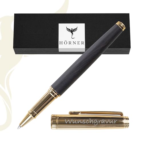 Hörner Legno Ebenholz-Tintenroller I Edle Geschenk-Box I Schreibfarbe Blau I Strichstärke M 0,7 mm I Hochwertiges Etui I Moderner Grip I Business Rollerball I Linkshänder & Rechtshänder Hörner Legno Ebenholz-Tintenroller I Edle Geschenk-Box I Schreibfarbe Blau I Strichstärke M 0,7 mm I Hochwertiges Etui I Moderner Grip I Business Rollerball I Linkshänder & Rechtshänder von Hörner