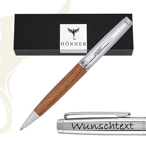 Hörner Legno Kugelschreiber mit Gravur I Palisander-Holz I Premium Design I Edle Geschenk-Box I Schreibfarbe Blau I Strichstärke M 1 mm I Drehkugelschreiber I Hochwertiger Holzkugelschreiber Hörner Legno Kugelschreiber mit Gravur I Palisander-Holz I Premium Design I Edle Geschenk-Box I Schreibfarbe Blau I Strichstärke M 1 mm I Drehkugelschreiber I Hochwertiger Holzkugelschreiber von Hörner