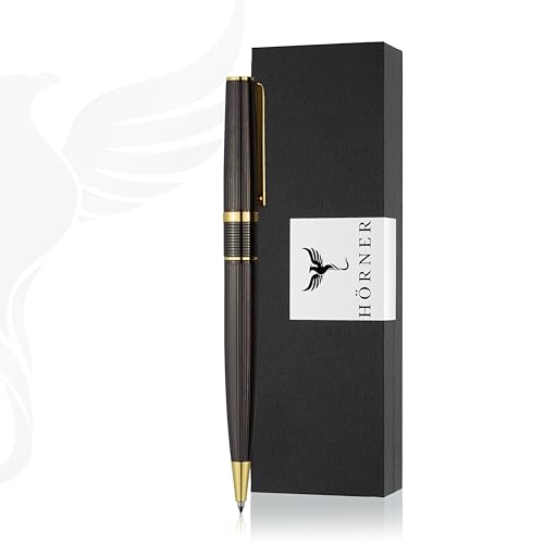 Hörner Vectrum | Hochwertiger Vintage Kugelschreiber schwarz Gold | Schreibfarbe Blau 1 mm | Aus Metall | edles Schreibset mit Geschenkbox I Stift für Männer und Frauen | Premium Design Hörner Vectrum | Hochwertiger Vintage Kugelschreiber schwarz Gold | Schreibfarbe Blau 1 mm | Aus Metall | edles Schreibset mit Geschenkbox I Stift für Männer und Frauen | Premium Design von Hörner