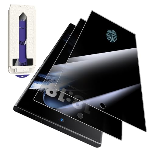 Hoerrye für Samsung Galaxy S24 Ultra Sichtschutz, Privatsphäre Schutzfolie[Fingerabdruck Entsperrung] [25°Privacy Schutz] 9H Displayschutz Stück Bläschenfrei,2 Stück Datenschutz von Hoerrye