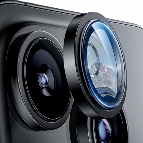 Hoerrye für iPhone 16 Pro Max/iPhone 16 Pro Kameraschutz - [Kratzfest, Stabil], Ultra-Klar 9H Härte Kamera schutzs HD gehärtetes Metallglas Kamera Displayschutzfolie, Black von Hoerrye