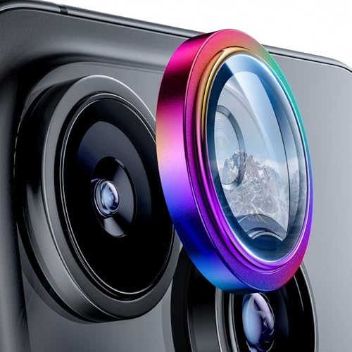 Hoerrye für iPhone 16 Pro Max/iPhone 16 Pro Kameraschutz - [Kratzfest, Stabil], Ultra-Klar 9H Härte Kamera schutzs HD gehärtetes Metallglas Kamera Displayschutzfolie, Colorfu von Hoerrye