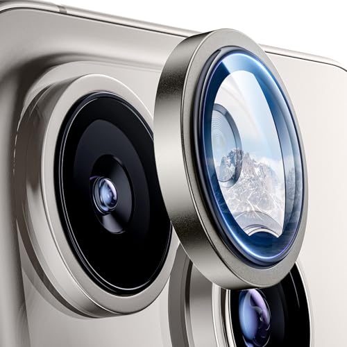 Hoerrye für iPhone 16 Pro Max /16 Pro Kameraschutz, [Kratzfest, Stabil], Ultra-Klar 9H Härte Kameraschutz HD gehärtetes Metallglas Kamera Displayschutzfolie Filmzubehö Natural von Hoerrye
