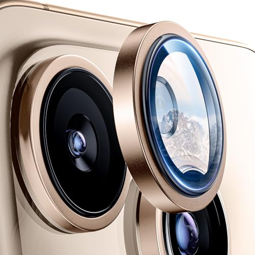 Hoerrye für iPhone 16 Pro Max/iPhone 16 Pro Kameraschutz - [Kratzfest, Stabil], Ultra-Klar 9H Härte Kamera schutzs HD gehärtetes Metallglas Kamera Displayschutzfolie, Desert Titanium von Hoerrye