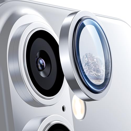 Hoerrye für iPhone 16 /iPhone 16 Plus Kameraschutz, [Kratzfest, Stabil], Ultra-Klar 9H Härte Kameraschutz HD gehärtetes Metallglas Kamera Displayschutzfolie Filmzubehö White von Hoerrye