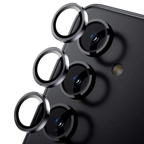 Hoerrye Kamera Schutzfolie für Panzerglas für Samsung Galaxy S24 Plus 5G,9H Härte Kratzfest Blasenfrei,HD gehärtetes Klar Metallglas Kamera Displayschutzfolie Film zubehör Black von Hoerrye