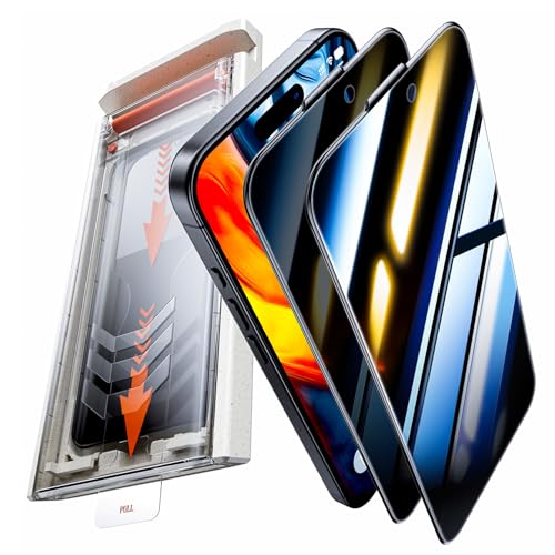 Hoerrye für iPhone 16 Pro Max für Panzerglas Sichtschutz - [Automatische,Bläschenfrei] [24 Degree nti-Kratzer] 9H Härte Privacy Full Screen Panzer Glas Displayschutz Folie,2 Stück von Hoerrye