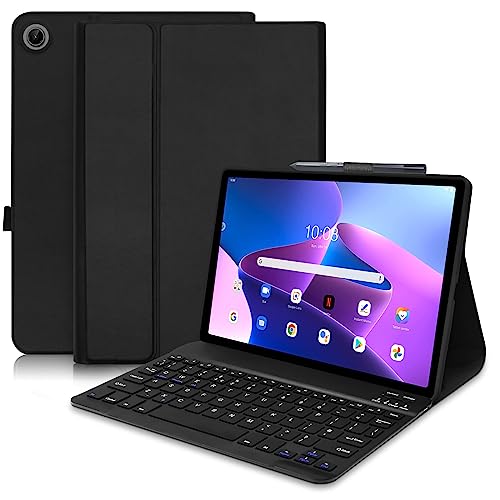 Tastaturhülle für Lenovo Tab M10 10.1 (3rd Gen), Slim Smart Case mit abnehmbarer Bluetooth-Tastatur für Lenovo Tab M10 (3rd Gen) 10.1 Zoll 2022 (TB-328FU/TB-328XU) - Schwarz von Hofsos