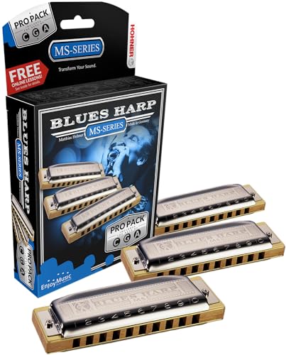 HOHNER Mundharmonika, Blues Harp MS, C/G/A, Pro Pack von Hohner