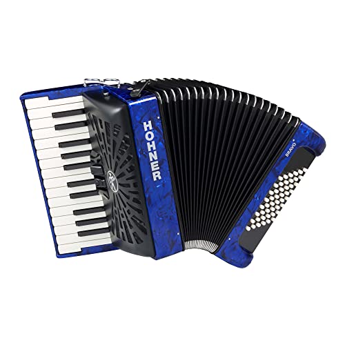Hohner Akkordeon Chromatisches Klavier BRAVO II 48 blau A16542 SILENTKEY von Hohner