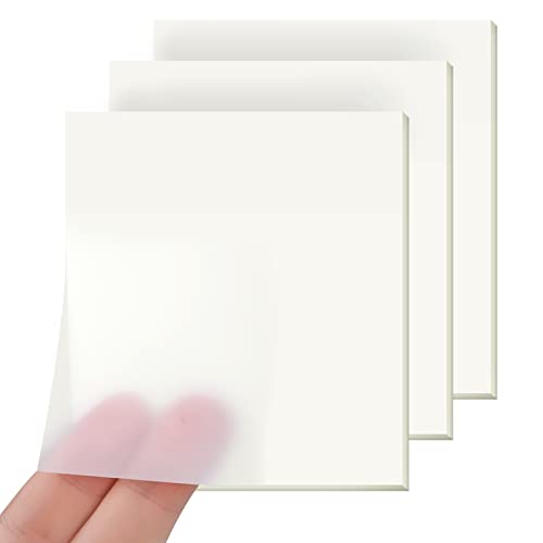 150 Blätter Transparente Haftnotizen, Transparent Sticky Notes, Wasserfest Clear Sticky Notes, Wiederbeschreibbar Durchsichtige Sticky Notes für Schulsachen, Schule, Büro, Hause von Hoiny
