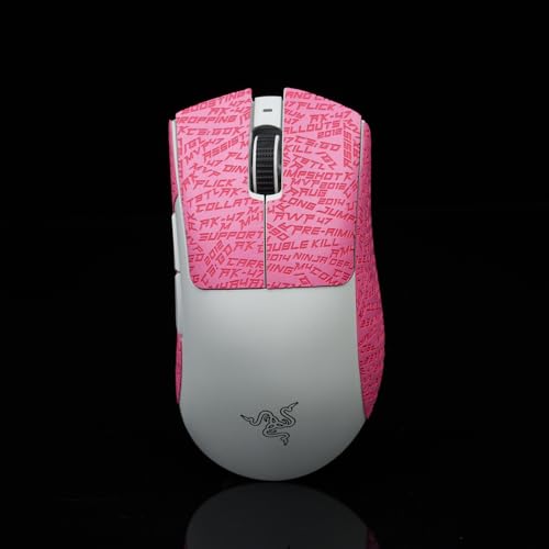 BTL Maus-Griffband für Razer Deathadder V3 Pro, professionell, rutschfest, schweißresistent, EVA, Weiß / Lila, 0,5 mm von Hokeyio