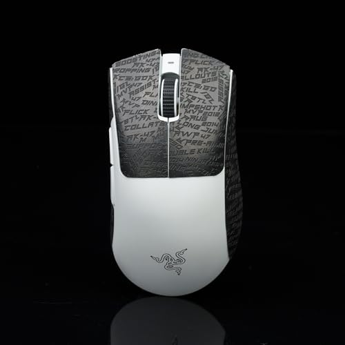 BTL Maus-Griffband für Razer Deathadder V3 Pro, professionell, rutschfest, schweißresistent, EVA, Weiß / Lila, 0,5 mm von Hokeyio