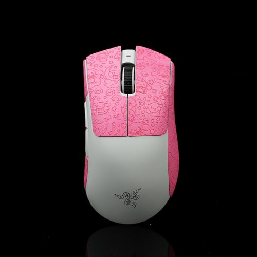 BTL Maus-Griffband für Razer Deathadder V3 Pro, professionell, rutschfest, schweißresistent, EVA, Weiß / Lila, 0,5 mm von Hokeyio