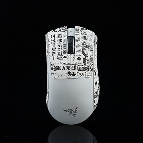 BTL Maus-Griffband für Razer Deathadder V3 Pro Professionelles rutschfestes, stoßfestes EVA, weiß/schwarz, 0,5 mm von Hokeyio