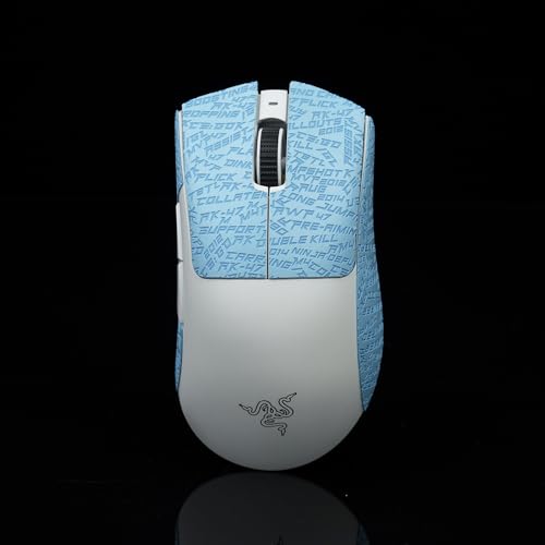 Hokeyio BTL Maus-Griffband für Razer Deathadder V3 Pro, professionell, rutschfest, schweißresistent, EVA, Weiß / Lila, 0,5 mm von Hokeyio