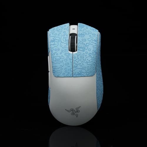 Hokeyio Maus-Griffband für Razer Deathadder V3 Pro, professionell, rutschfest, schweißresistent, EVA, 0,5 mm, Weiß / Violett von Hokeyio