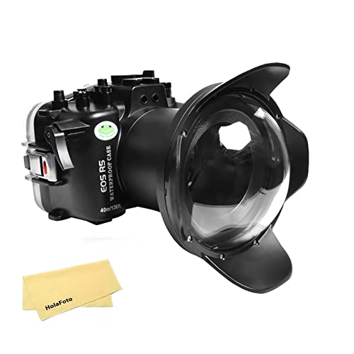 Seafrogs 40 M/ 130 Fuß Unterwasserkamera Gehäuse Mit 6 "Dome Port Kit Wasserdichtes Gehäuse Hartes Hülle Für Canon R5+ 24-105 Mm Objektiv von HolaFoto