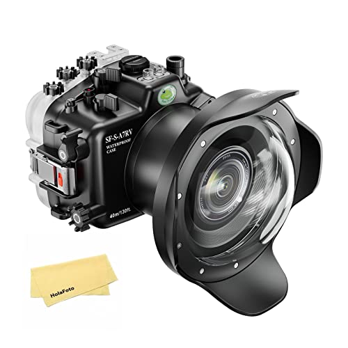 Seafrogs [40 M/130Fuß] Unterwassergehäuse Für Sony A7R V A7R5 Wafferforte Kaste W/6 Zoll Dome Port Kit Für Sony Ilce-7R V Mit Fe 16-35 Mm F/4, 28-70 Mm F3.5-5.6, 12-24 Mm F4G Linsenschwarz von HolaFoto