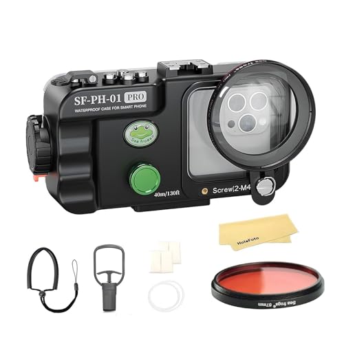 Seafrogs Sf-Ph-01 Pro Rotfilter Combo Wasserdichtes Gehäuse Tauchhandyhülle Für Handy Und Iphone, Objektivfenstergröße 68 Mm X 68 Mm, Innenraum 175 Mm (L) X 85 Mm (B) X 8 Mm (T) von HolaFoto