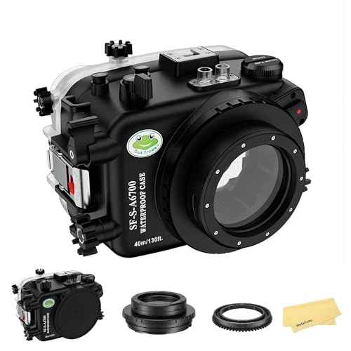 Seafrogs Unterwassergehäuse Für Sony A6700 Mit Fl1650 Flat Port, [40M/130Ft] Wasserdichtes Tauchgehäuse Gehäuse Für Sony Ilce-6700 Mit Epz 16-50Mm F3.5/5.6 0Ss Objektiv von HolaFoto
