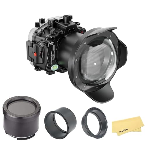 Seafrogsunterwasserkamera-Wohnung Für Sony A7Iii A7Riii A7R3 A7M3 Tauchkoffer Mit Flachen Hafen- Und Seeböschen Wa005A 6 "Long Dome Port Kit - [40 M/130Fuß] von HolaFoto
