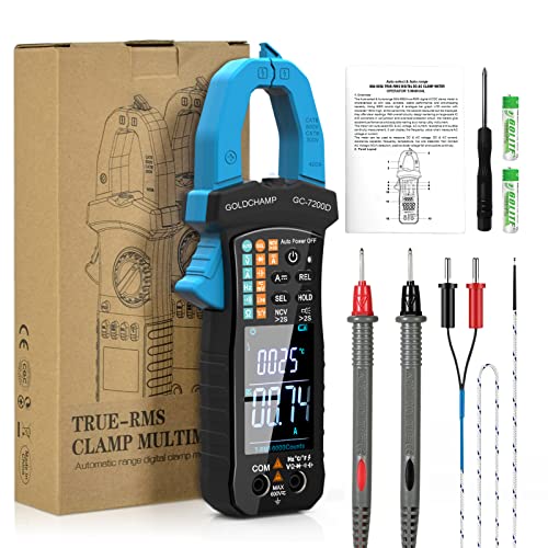 Stromzange, TRMS Auto Ranging 6000 Counts 400A Zangenmultimeter, AC/DC Spannung und Stromprüfung, NCV, Frequenz, Widerstand, Kapazität, Dioden, Temperatur von HoldPeak