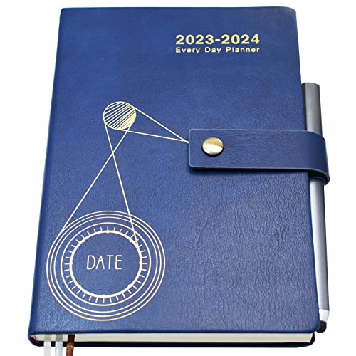 Kalender 2023 2024, schülerkalender 2023-2024 von Juli 2023 bis Juni 2024,A5 tagesplaner,planer 2023 2024, Hardcover Terminplaner,mit Stift,Aufkleber,Innentasche,14 x 21 cm (Blau) von Holderzwu