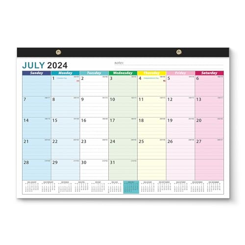 Wandkalender von Juli 2024-Dez. 2025, 18-Monats-Wandkalender 2024–2025, Abreiß-Monatskalender für Büro, Familienplaner, Hängekalender, Planer mit Aufklebern, 43,2 x 30,5 cm (mehrfarbig) von Holderzwu