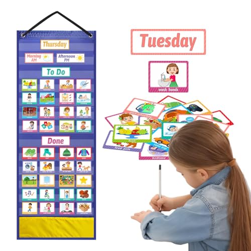 Holdes Tagesplan Für Kinder,Wandplaner Mit 144 Karten | Tragbares & Flexibles Lernmaterial Für Zuhause Kindergarten Vorschule Morgenroutine Tagesbetreuung Holdes Tagesplan Für Kinder,Wandplaner Mit 144 Karten | Tragbares & Flexibles Lernmaterial Für Zuhause Kindergarten Vorschule Morgenroutine Tagesbetreuung von Holdes