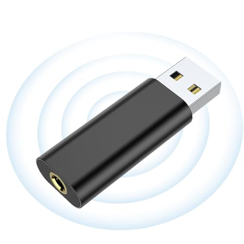 Holdes USB-Soundkarte,3,5-mm-Soundkarte für PC Plug and Play | Treiberfreie Soundkarte, tragbares USB-Audio-Interface für League of Legend, Headset, Kopfhörer von Holdes