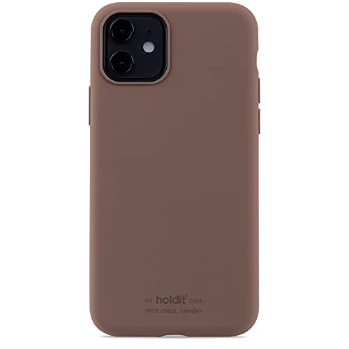 Holdit Silikonhülle iPhone 11/Xr (6,1”) - 0,8mm Ultra dünn Handyhülle Silikon - Trendy Slim Silicone case mit Voller Schutz (erhöhte Kante für Kameraschutz) - Dark Brown von Holdit