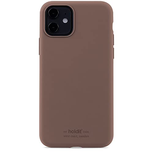 holdit Silikonhülle iPhone 11/Xr (6,1”) - 0,8mm Ultra dünn Handyhülle Silikon - Trendy Slim Silicone case mit Voller Schutz (erhöhte Kante für Kameraschutz) - Dark Brown von holdit
