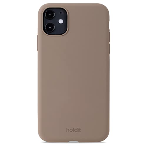 holdit Silikonhülle iPhone 11/Xr (6,1”) - 0,8mm Ultra dünn Handyhülle Silikon - Trendy Slim Silicone case mit Voller Schutz (erhöhte Kante für Kameraschutz) - Mocha Brown von holdit