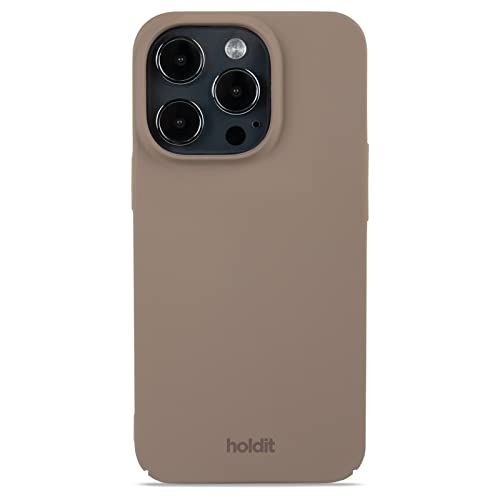 holdit Slim Case iPhone 14 Pro - 1mm Ultra Thin - Hard Case in Recycled Polycarbonate - Mocha Brown von holdit