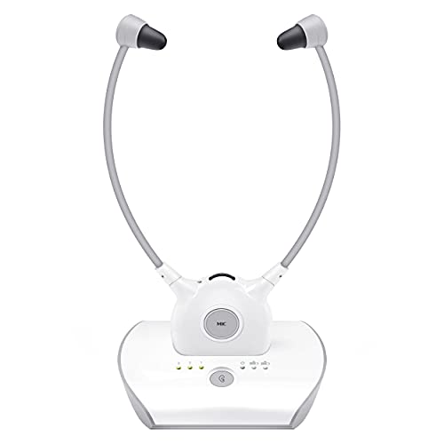 APH100 Funkkopfhörer für Fernseher, 2,4 GHz TV Kopfhörer Drahtlos für Ältere Menscher (3,5mm AUX, RCA, Inkl. 2er Akkus und Zwei Sets Ohrstöpseln) von Holdsound