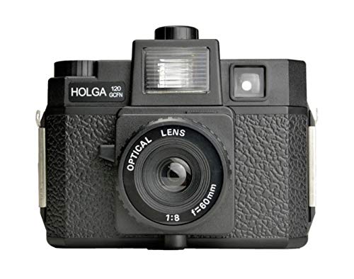 HOLGA 120GCFN Kunststoff Mittelformat Kamera mit integriertem Blitz und Glaslinse, schwarz (296120) von Holga