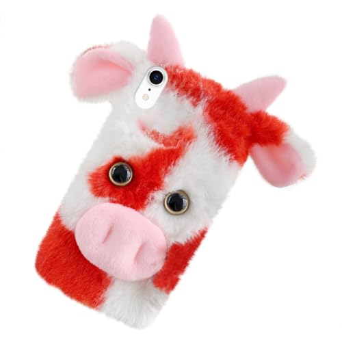 Holibanna 1Stück Fluffy Plüsch Kuh Smartphone Hülle für Stylischer Weicher Schutz rutschfest Stoßfest für Langlebig Schützend Rote TPU Hülle Holibanna 1Stück Fluffy Plüsch Kuh Smartphone Hülle für Stylischer Weicher Schutz rutschfest Stoßfest für Langlebig Schützend Rote TPU Hülle von Holibanna